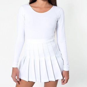 American Apparel Womens White Pleated Tennis Skirt Side Zipped Size XS